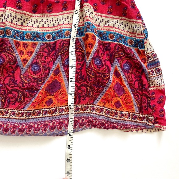 4/$20 JAPNA L Boho Flowy Rayon Floral Multicolored Print Top - Picture 8 of 9